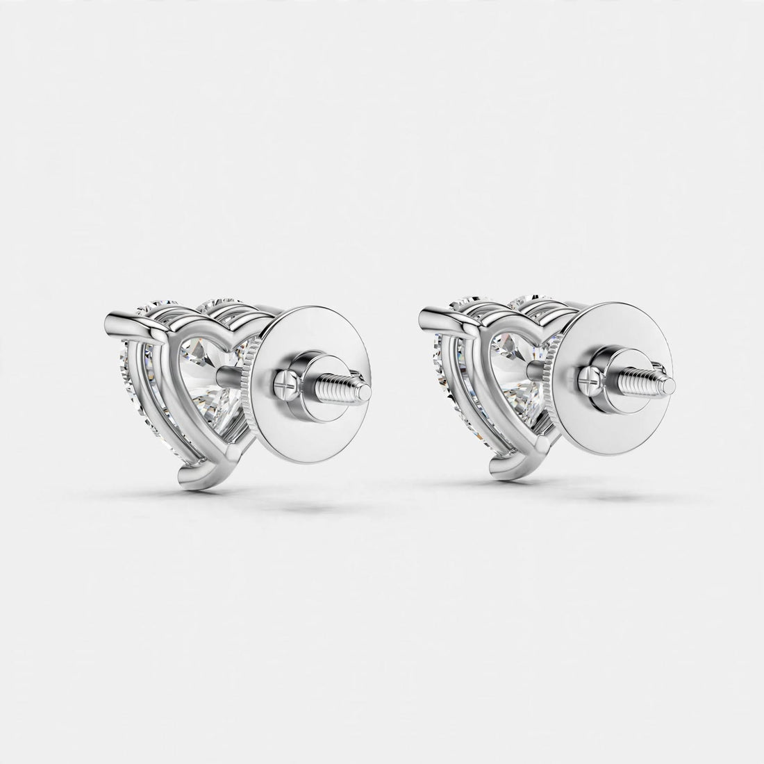 1.50CT Lab Diamond Stud Earring 18K Gold | Heart Design
