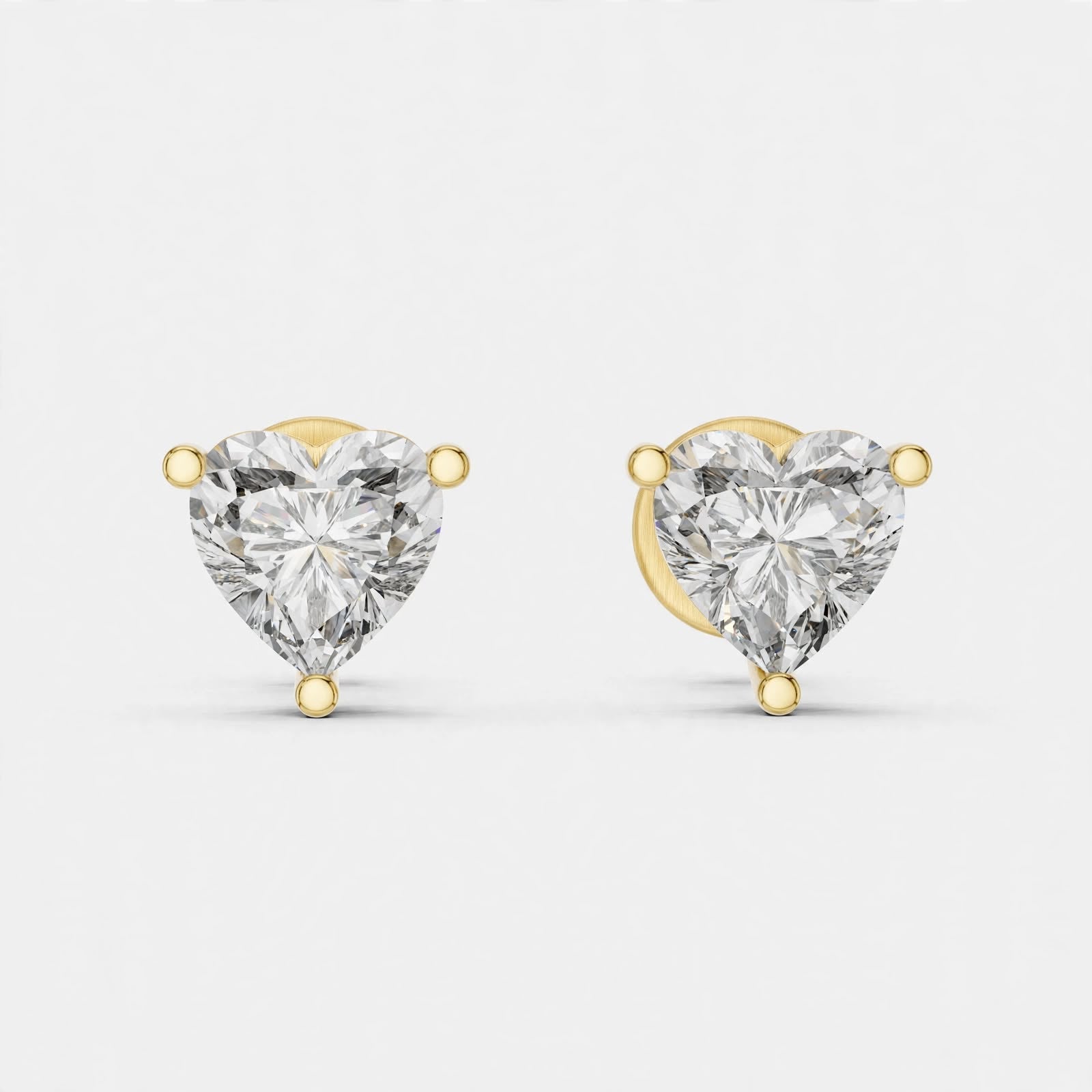 1.50CT Lab Diamond Stud Earring 18K Gold | Heart Design