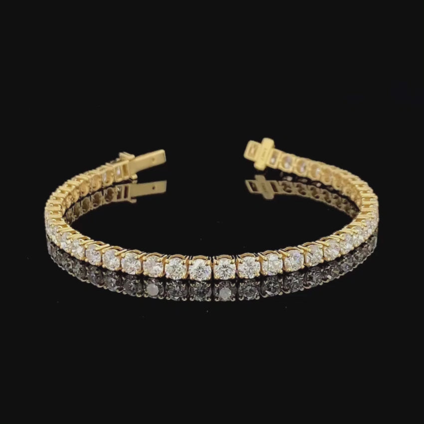 Mirano Jewels TCW 21.00CT Lab Created Diamond Tennis Bracelet in 14K Gold