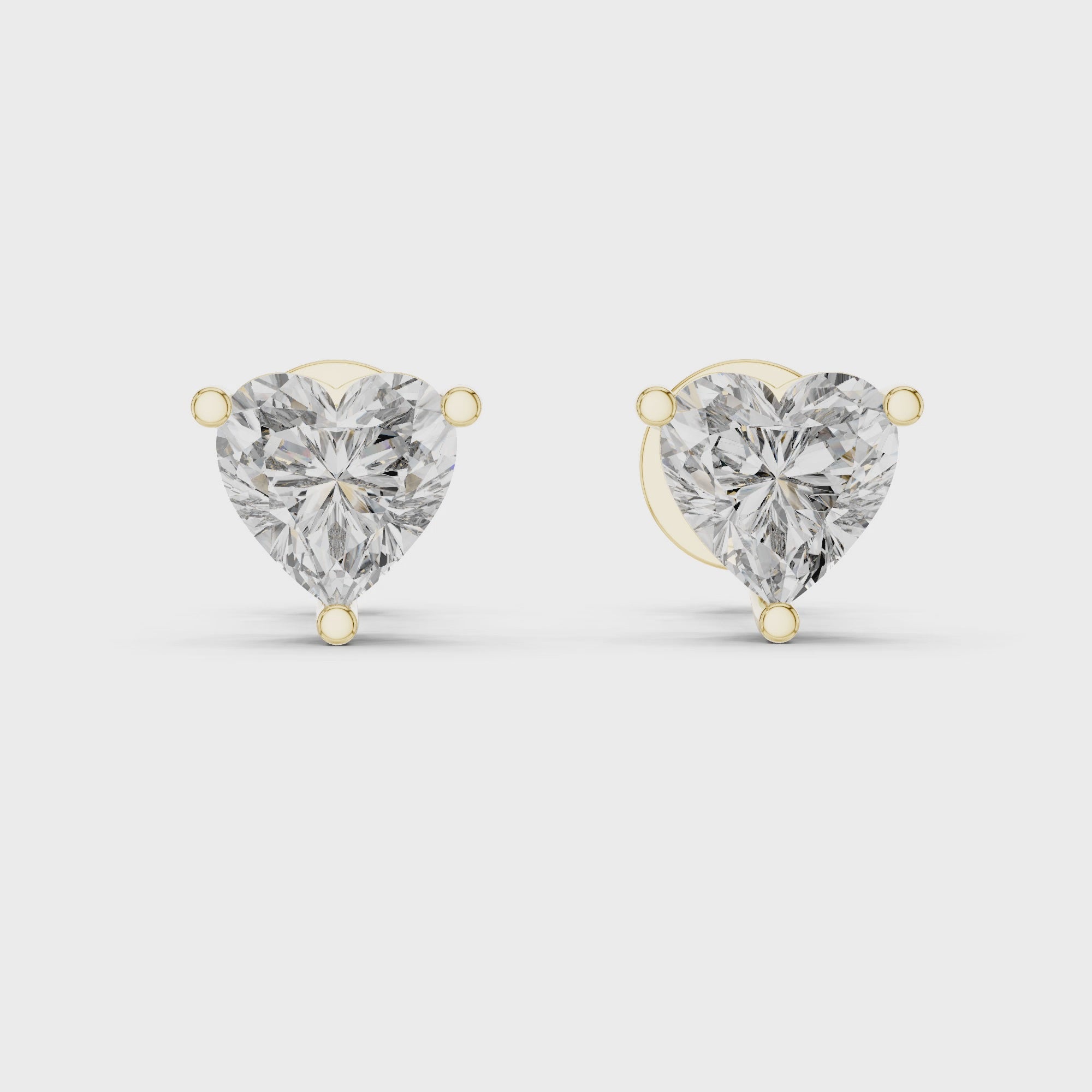 1.50CT Lab Diamond Stud Earring 18K Gold | Heart Design