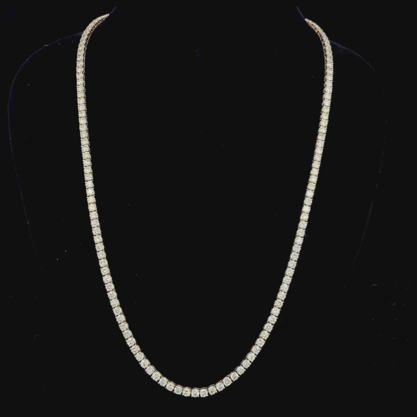 Mirano Jewels TCW 51.00ct Brilliance Lab Diamond Tennis Necklace in 18K Gold