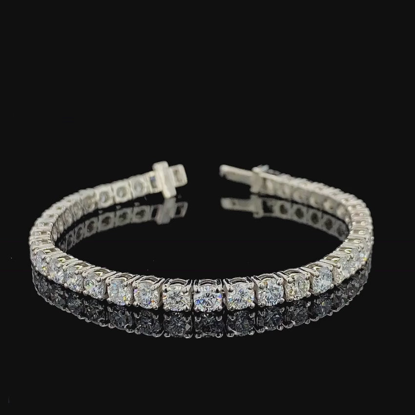 Mirano Jewels TCW 16.00 CT Lab Created Diamond Tennis Bracelet in 9K Gold