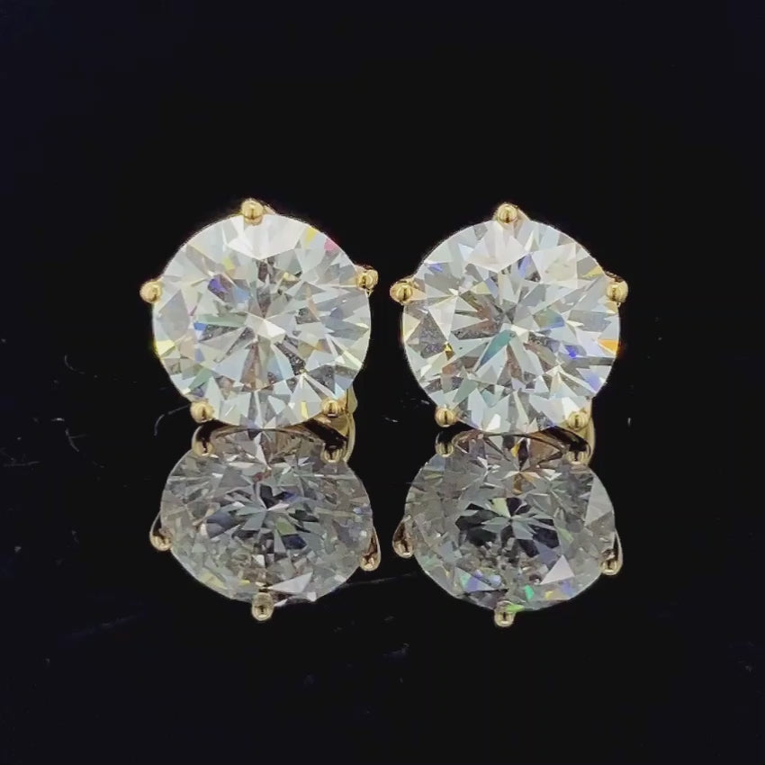 Mirano Jewels 3CT Each D VS1  Lab Grown Diamond Stud Earrings in 18K Gold IGI Certified