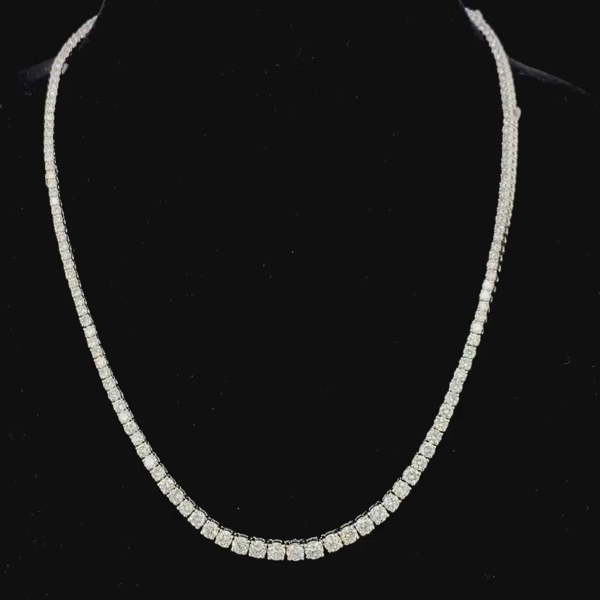 Mirano Jewels TCW 25.00CT Lab Diamond Studded Necklace with Elegant 14K Gold
