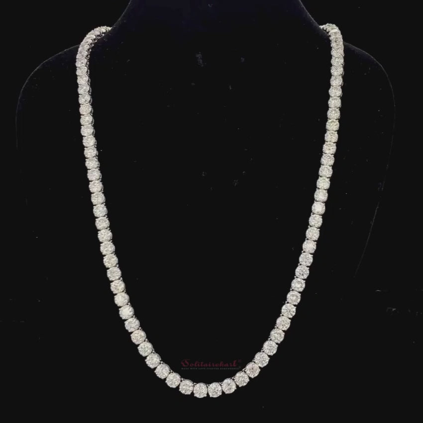Mirano Jewels TCW 74.40CT Brilliant Diamond Tennis Necklace in 14K Gold