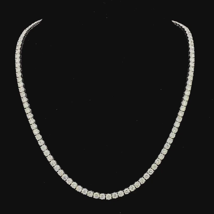 Mirano Jewels 9K Gold Studded 32.40CT Lab Grown Diamond Tennis Necklace