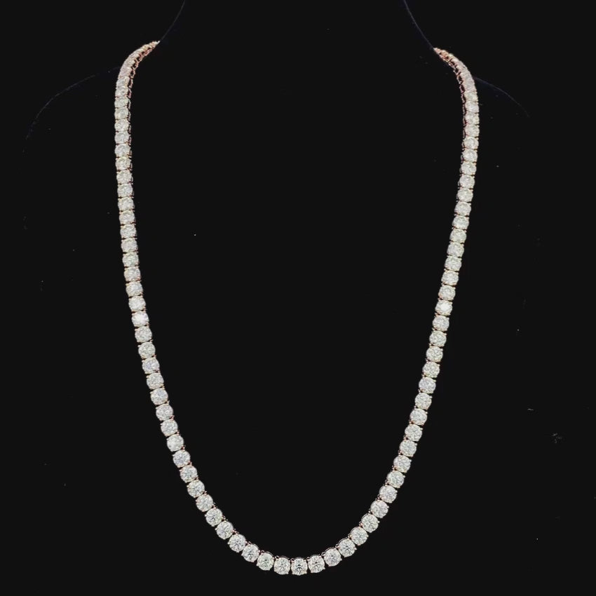 Mirano JewelsTCW 67.20CT 9K Gold Lab Grown Diamond Tennis Necklace