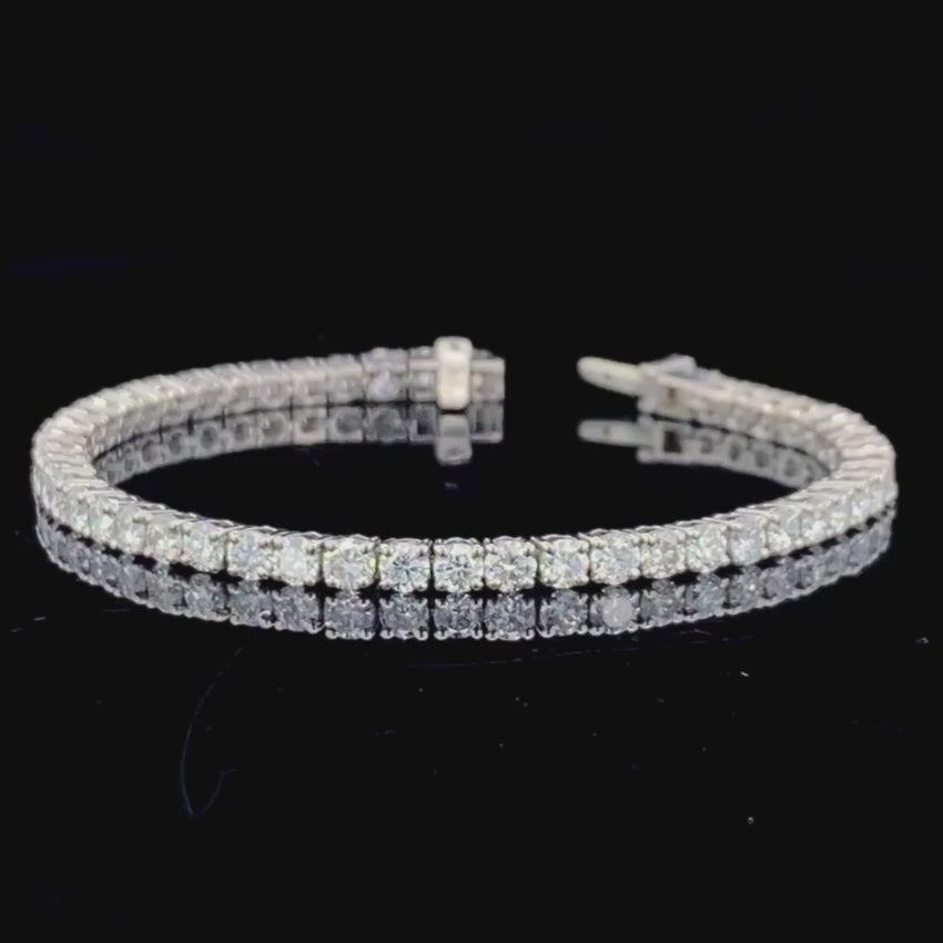 Mirano Jewels TCW 25.20ct Lab Created Diamond Tennis Bracelet in 9K Gold