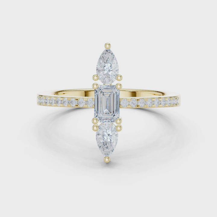 0.70CT E Color VVS2 Clarity Mix Shape Lab Grown Diamond Ring