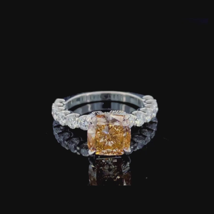 Mirano Jewels TCW 4.74CT Fancy Vivid Pink Lab Diamond Ring in 14K Gold