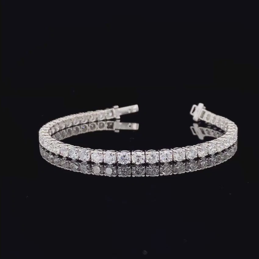 Mirano Jewels TCW 28.00ct Lab Created Diamond Tennis Bracelet in 9K Gold
