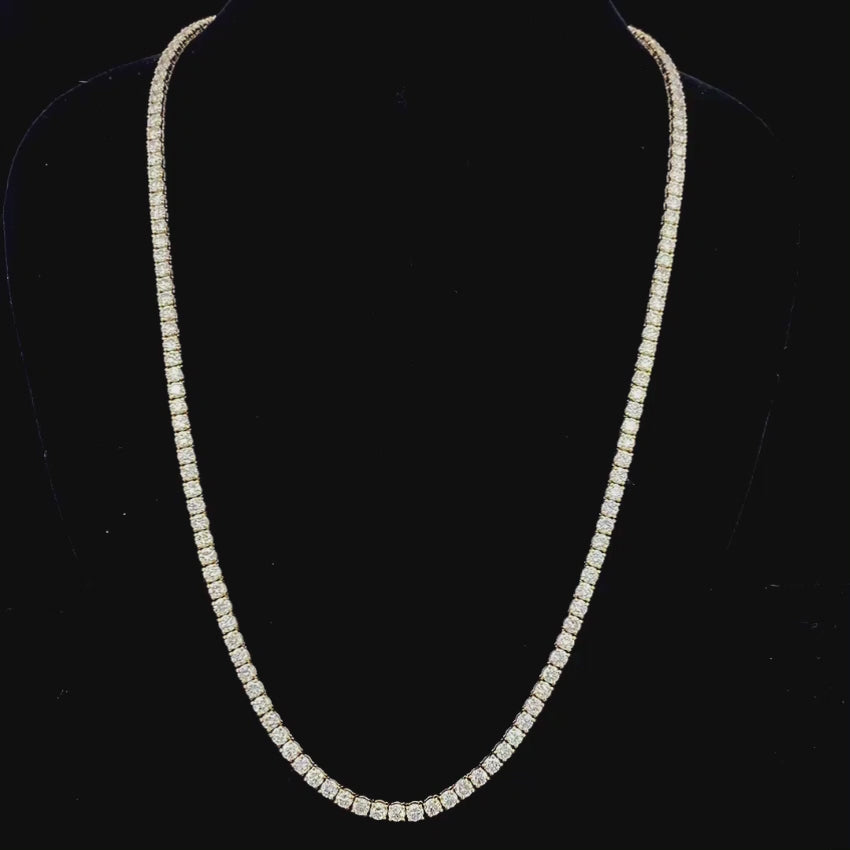 Mirano Jewels Exclusive TCW 51.00CT Lab Diamond Tennis Necklace in 9K Gold