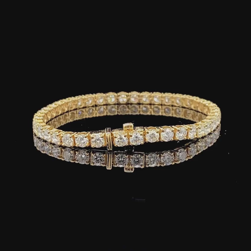 Mirano Jewels TCW 28.00CT Brilliant Lab Diamond Tennis Bracelet In 14K Gold