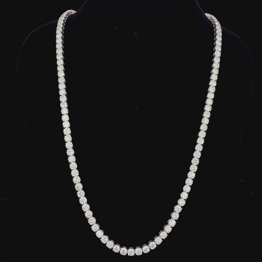 Mirano Jewels TCW 51.00 CT Luxury Lab Diamond Tennis Necklace 14K Gold