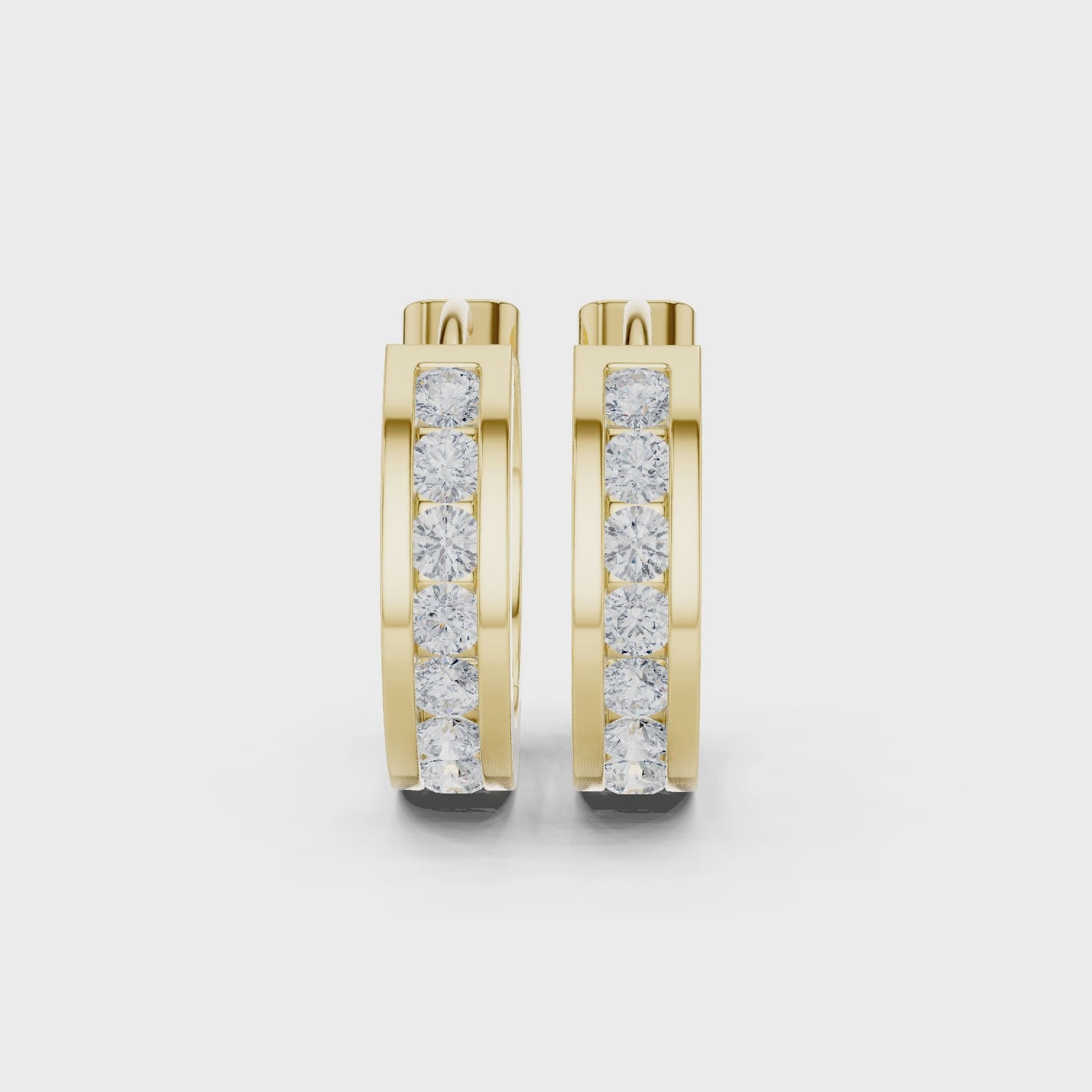0.54CT  F Color VVS1 Clarity Lab Grown Diamond Hoop Earrings in 18K Gold