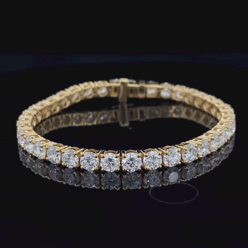 Mirano Jewels TCW 8.00 Carat Brilliant Lab Diamond Tennis Bracelet in 18K Gold