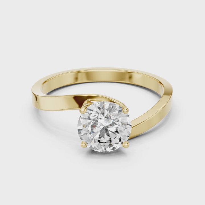 1.00CT Round Cut Lab Grown Diamond Solitaire Ring In 18K Gold