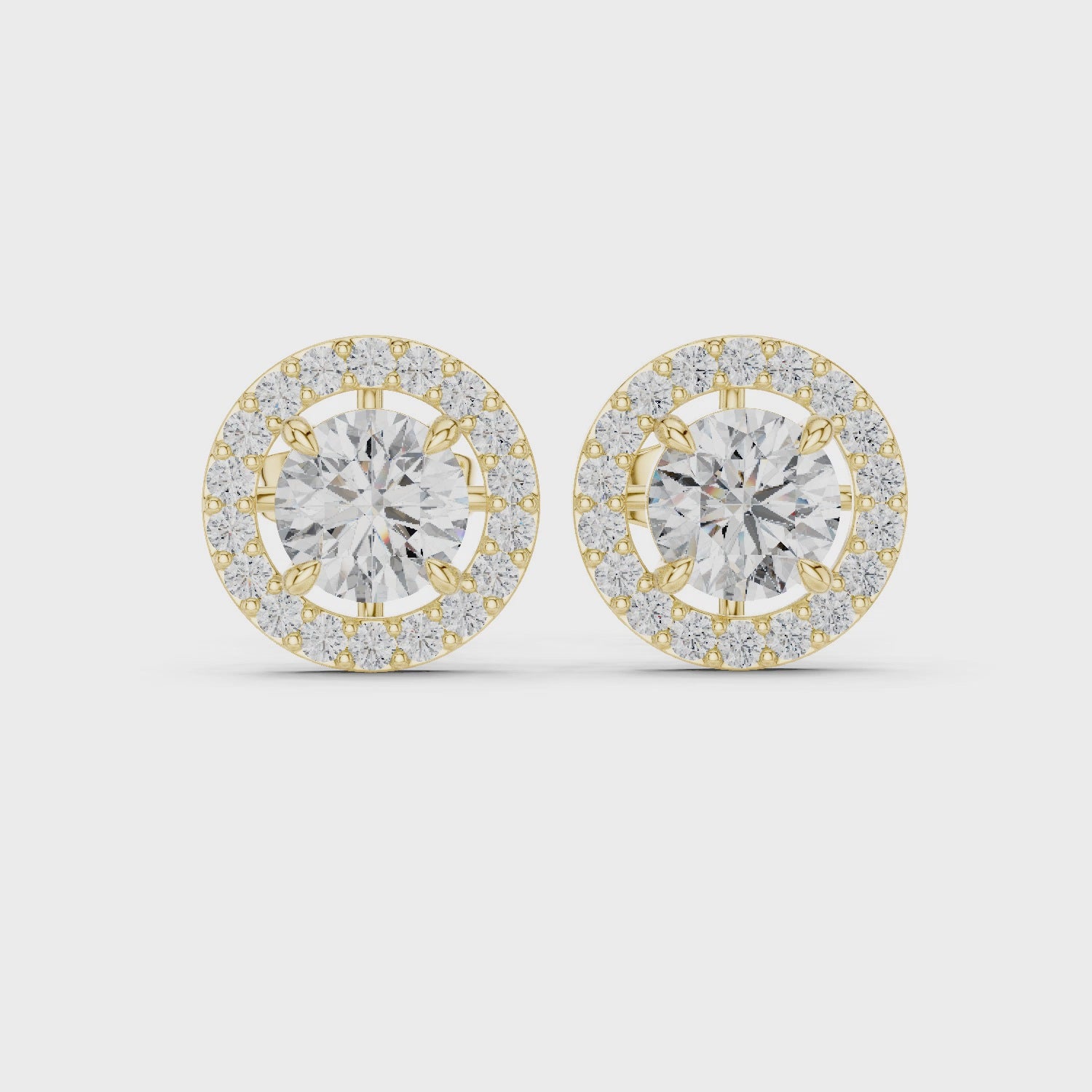 1.70CT Round Lab Grown Diamond Stud Earrings in 14K Gold