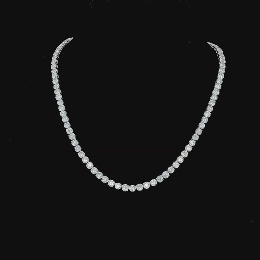 Mirano Jewels 25.00CT 9K Gold Lab Grown Diamond Tennis Necklace
