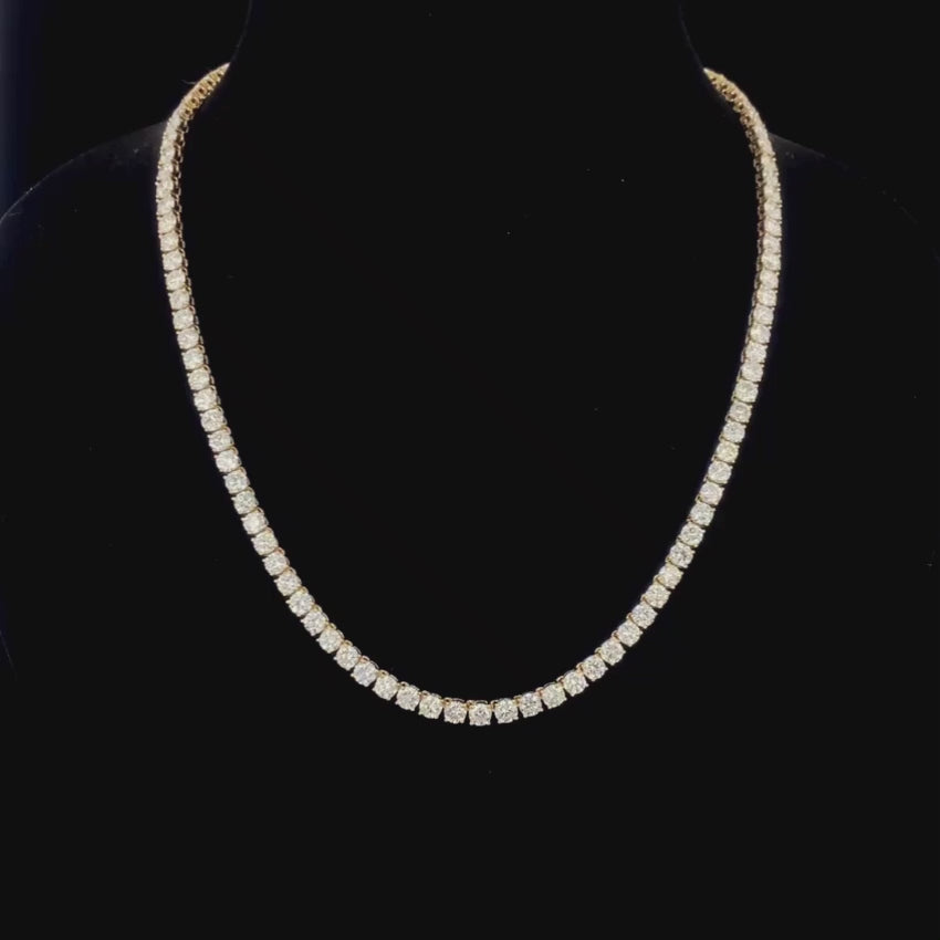 Mirano Jewels 9K Gold Studded 14.00CT Premium Diamond Tennis Necklace