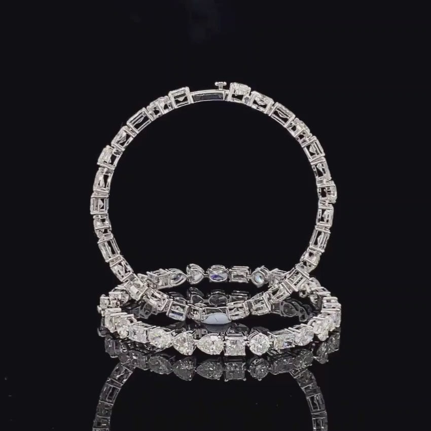 Mirano Jewels TCW 28.00 Carat Lab Created Diamond Bangles in 18K Gold