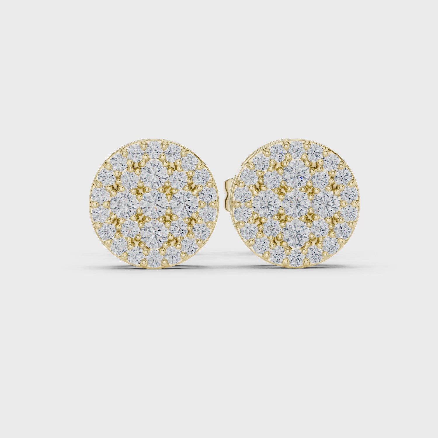 0.33CT Lab Diamond Round Studs in 18K Gold | Pavé-Inspired Design