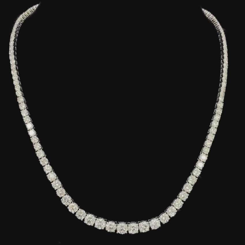 Mirano Jewels 9K Gold Studded Premium TCW 51.00CT Diamond Tennis Necklace