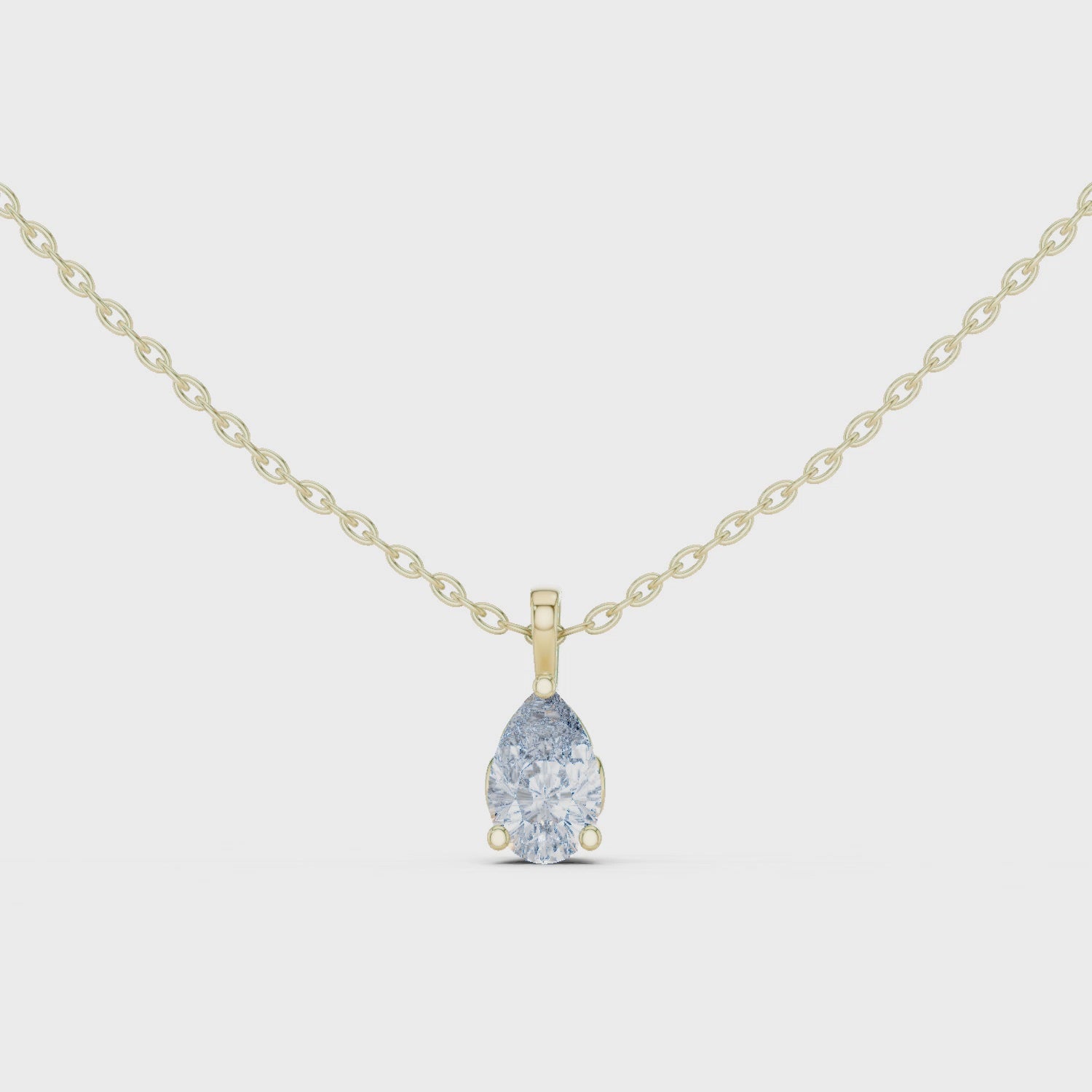 Mirano Jewels 1.00 CT E VS1 Pear Cut Lab Grown Diamond Pendant Necklace in 18K Gold