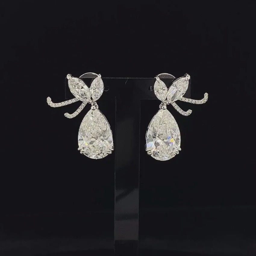 Mirano Jewels TCW 19.77 Carat DEF VVS-VS Lab Grown Diamond Drop Earrings in 14K Gold