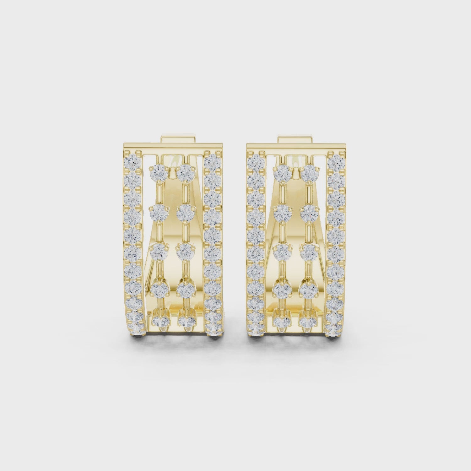 0.54CT Lab Grown Diamond Huggie Hoop Earrings in 18K Gold