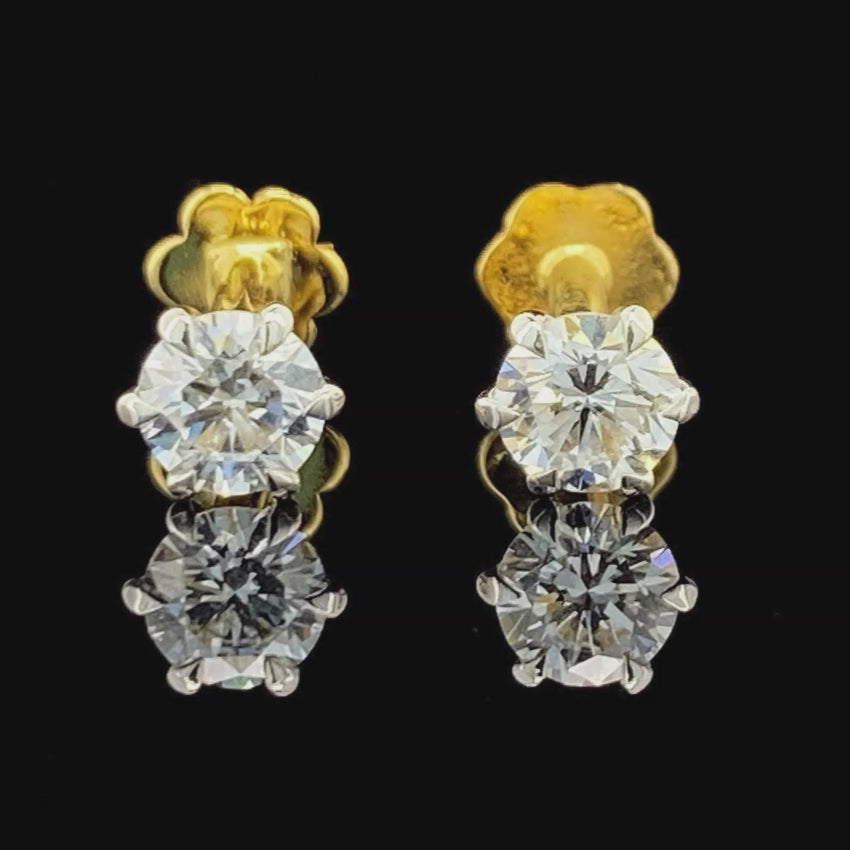Mirano Jewels TCW 1.00CT Lab Grown Diamond Stud Earrings D VS1 Clarity 0.50CT Each in 18K Gold