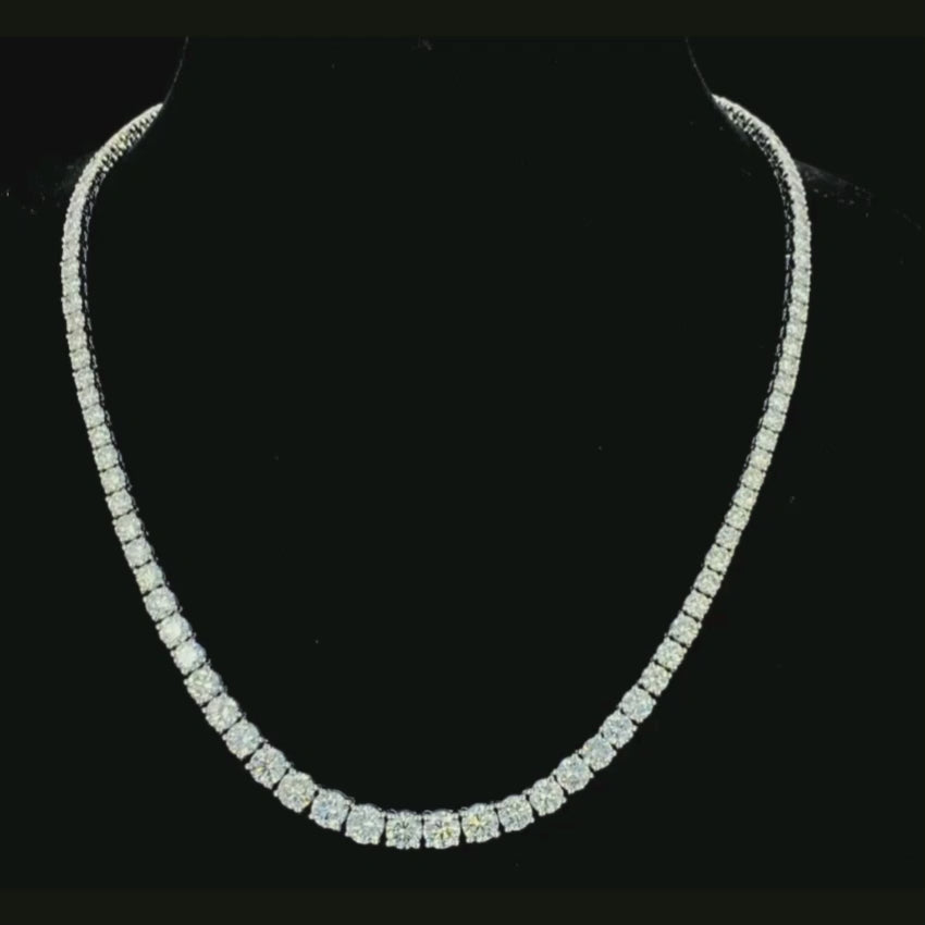 Mirano Jewels TCW 14.00CT Brilliant Lab Diamond Tennis Necklace in 14K Gold