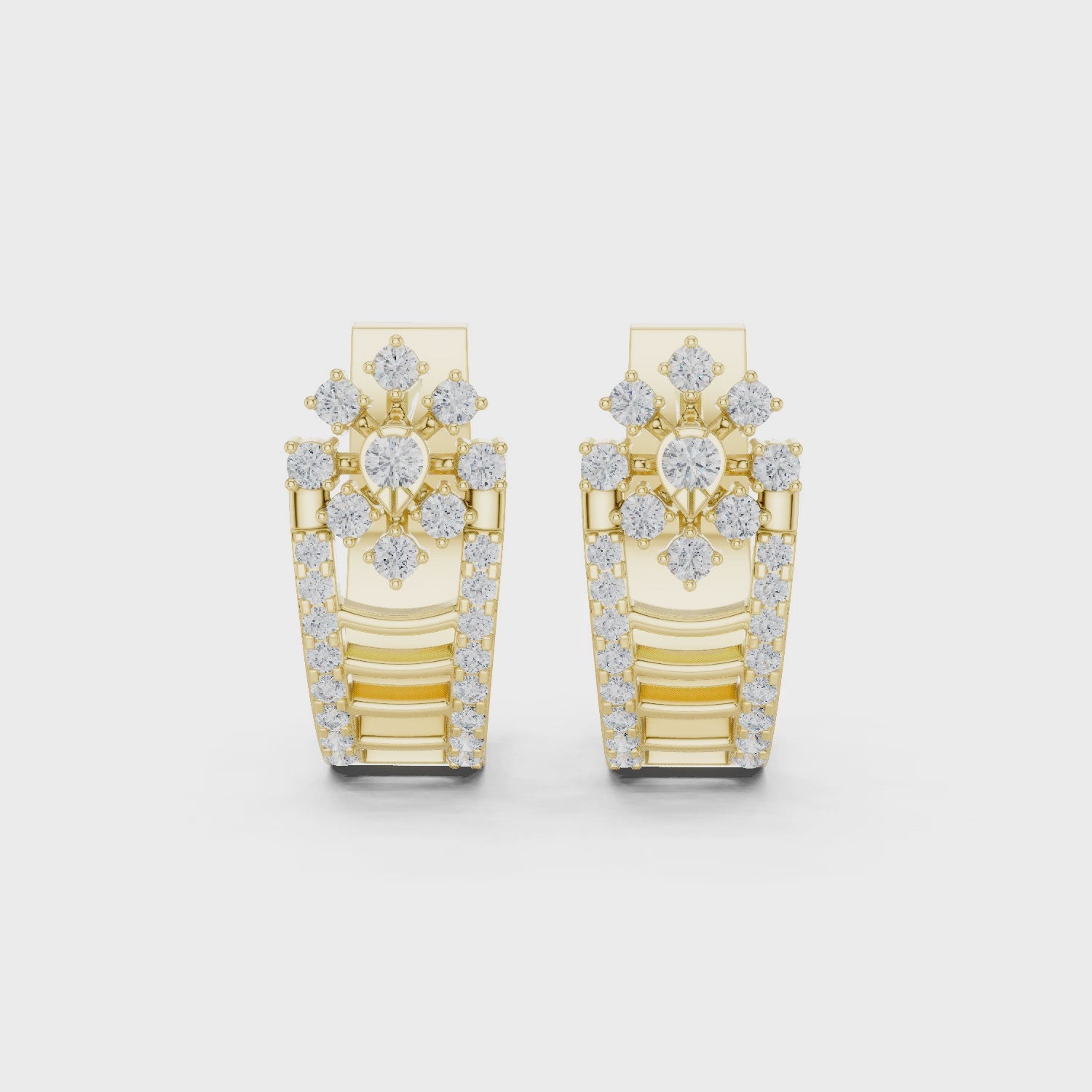 0.61CT E VVS1 Lab Grown Diamond Floral Earrings in 18K Gold