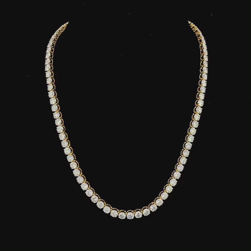 Mirano Jewels Exclusive TCW 67.20CT Lab Grown Diamond Tennis Necklace in 9K Gold