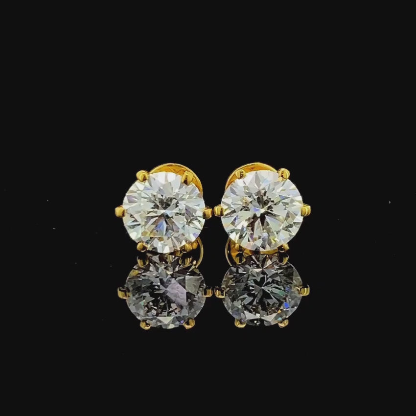 Mirano Jewels D VS1 Lab Diamond Stud Earrings 4CT+4CT Each in 18K Gold IGI Certified