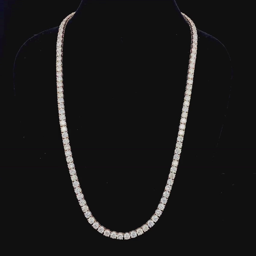 Mirano Jewels Luxury 9K Gold TCW 51.00CT Lab Grown Diamond Tennis Necklace