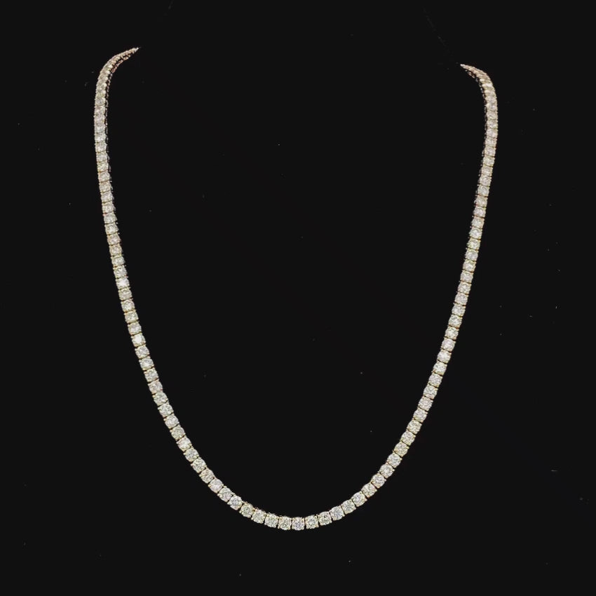 Mirano Jewels 9K Gold Studded 14.00CT Premium Diamond Tennis Necklace