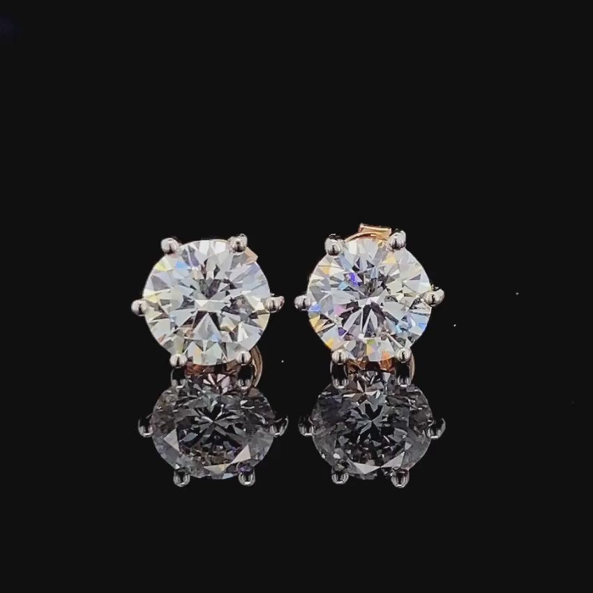 Mirano Jewels Luxury 5CT+5CT D VS1 Lab Grown Diamond Stud Earrings in 18K Gold IGI Certified