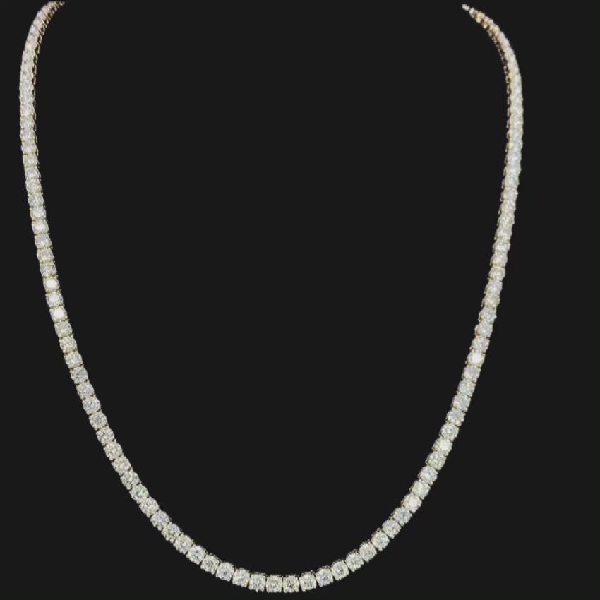 Mirano Jewels 9K Gold Studded 32.40CT Lab Grown Diamond Tennis Necklace