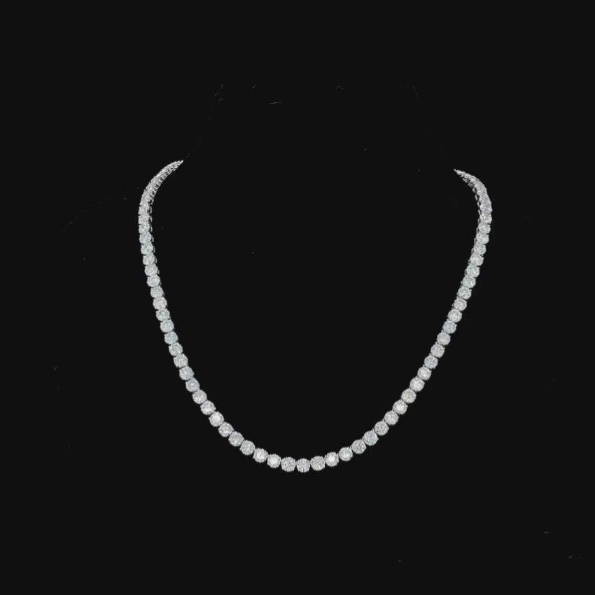Mirano Jewels 9K Gold Studded 14.00CT Premium Diamond Tennis Necklace