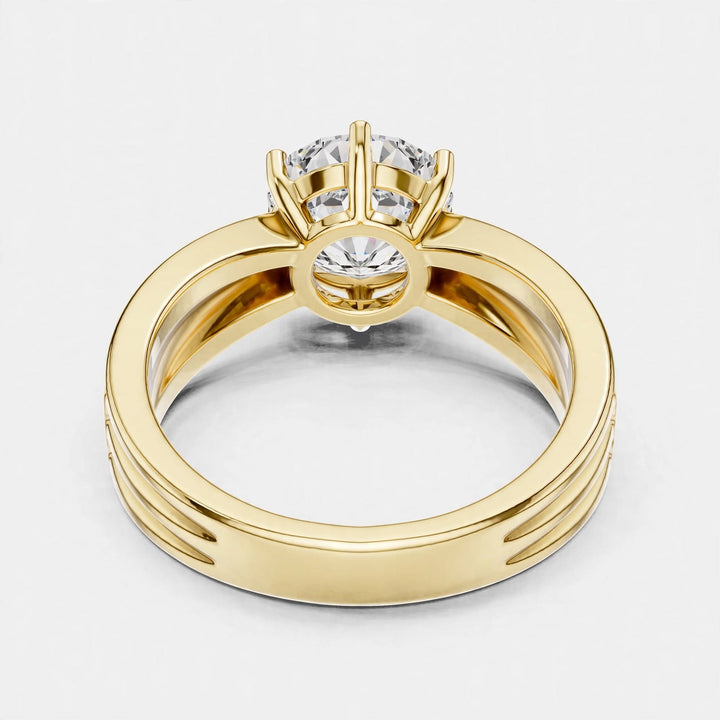1.25CT Round Cut Lab Grown Diamond Solitaire Ring In 14K Gold