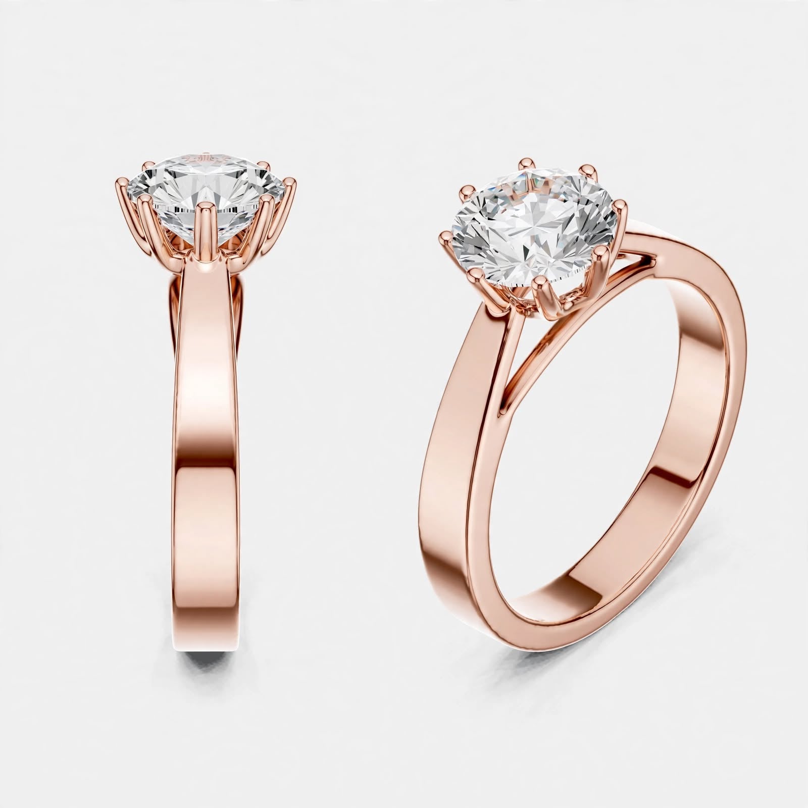 1.00CT F VS1 Lab Grown Diamond Solitaire Ring In 18K Gold