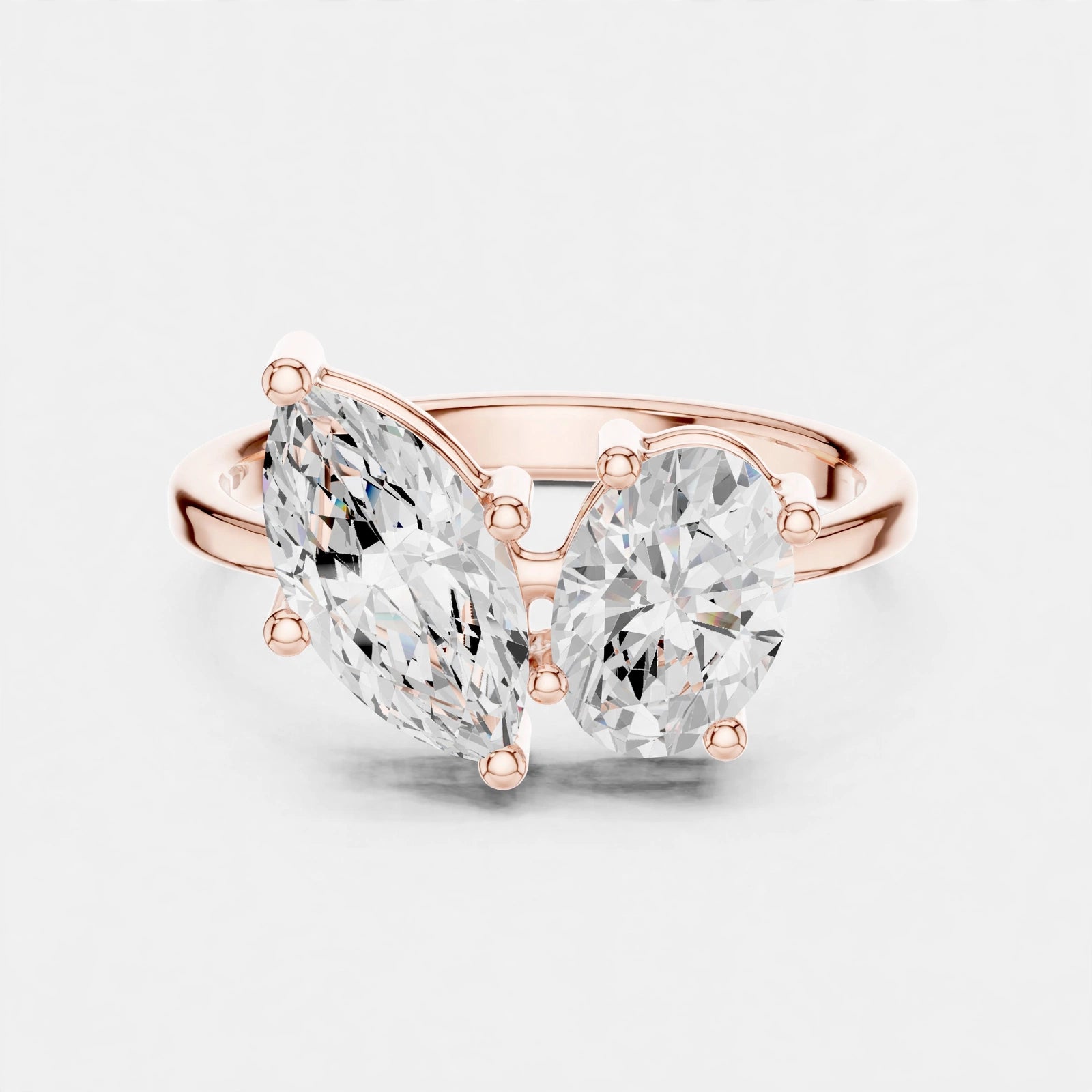 2.03CT F VS1 Toi et Moi Lab Grown Diamond Ring in 18K Gold