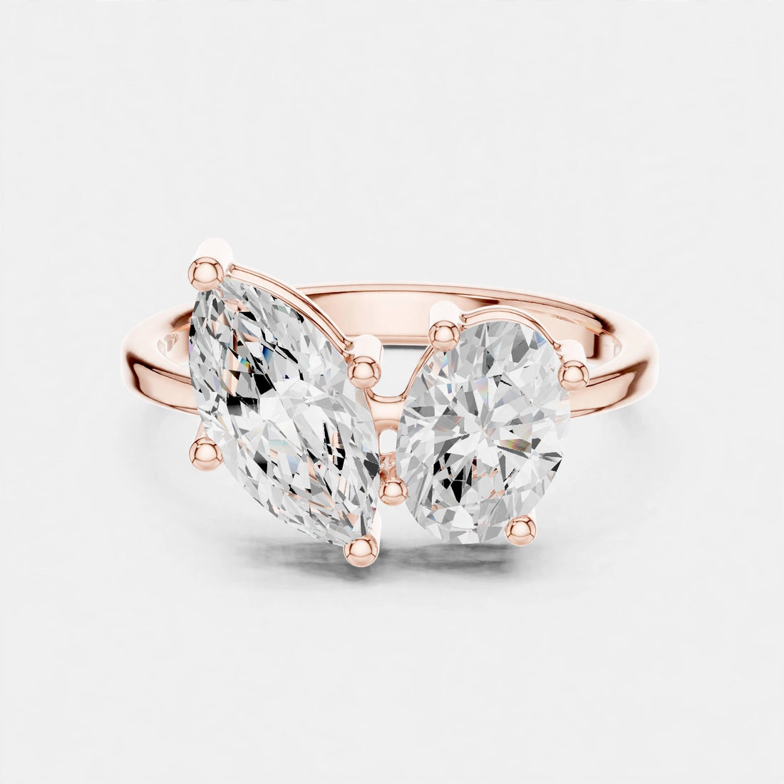 2.03CT F VS1 Toi et Moi Lab Grown Diamond Ring in 18K Gold
