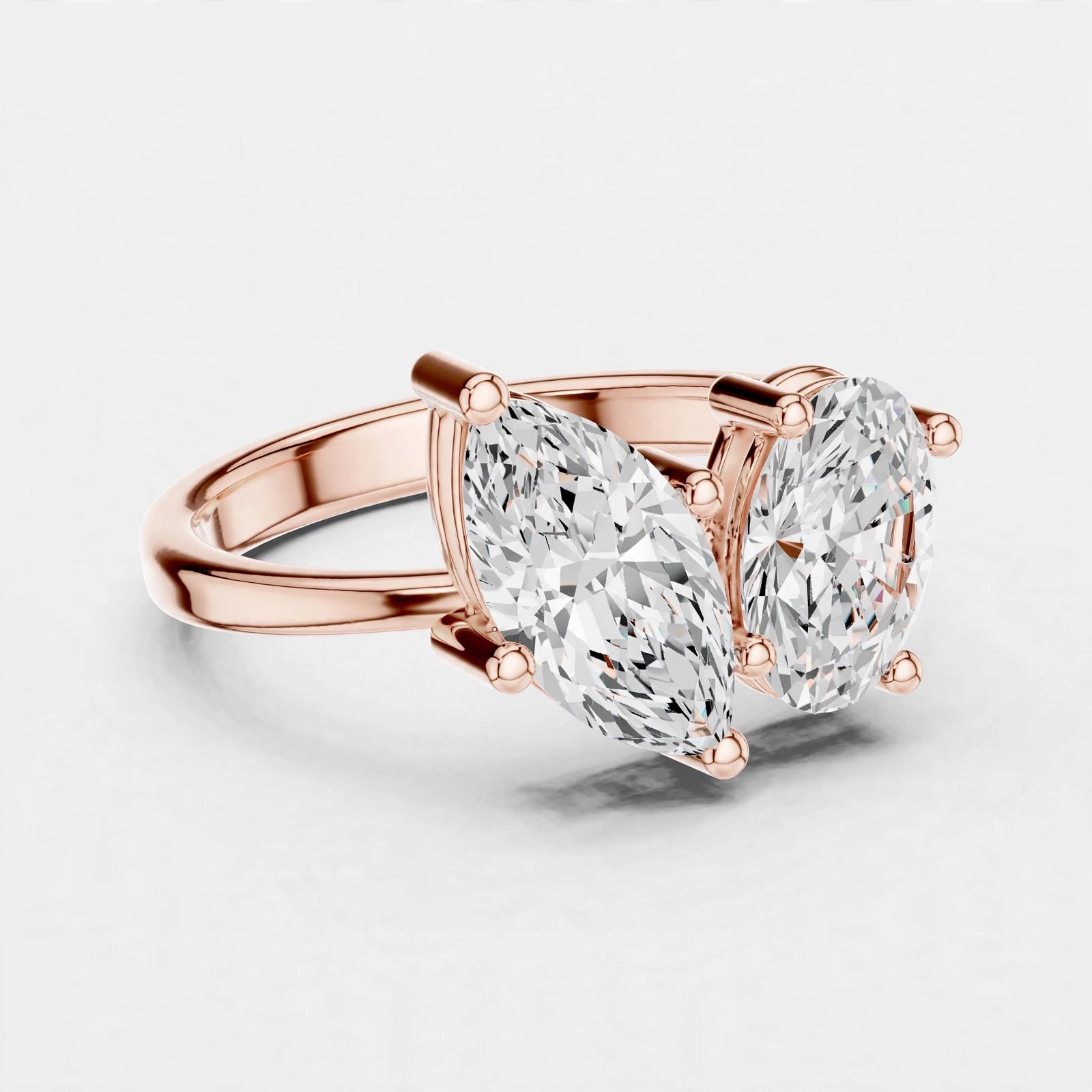2.03CT F VS1 Toi et Moi Lab Grown Diamond Ring in 18K Gold