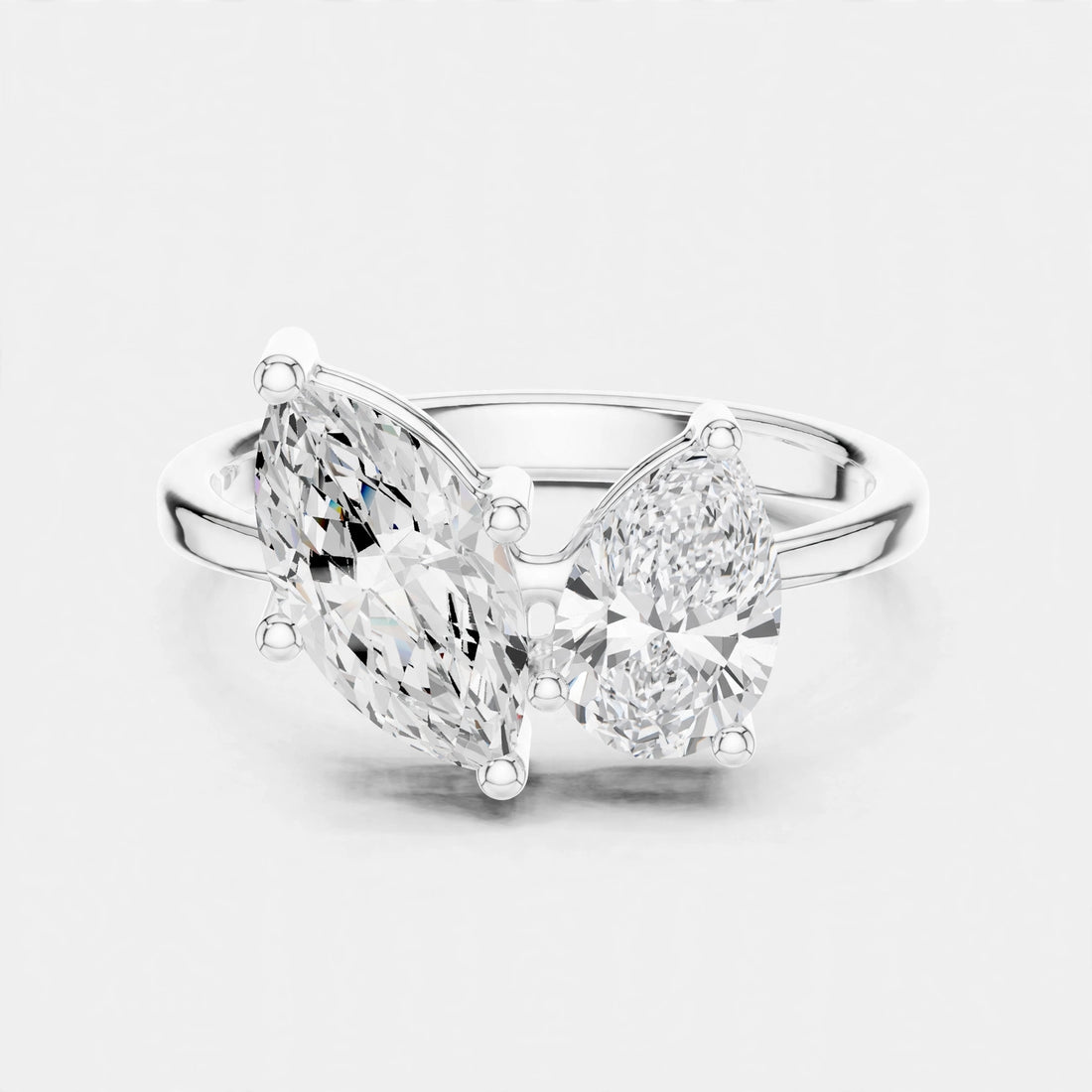 2.03CT F VS1 Toi et Moi Lab Grown Diamond Ring in 18K Gold