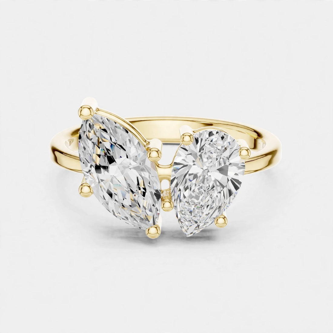 2.03CT F VS1 Toi et Moi Lab Grown Diamond Ring in 18K Gold