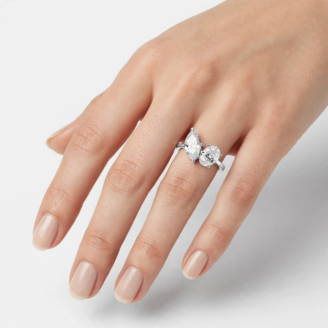 2.03CT F VS1 Toi et Moi Lab Grown Diamond Ring in 18K Gold